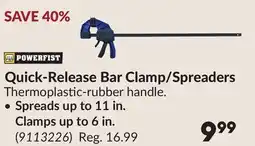 Princess Auto Quick-Release Bar Clamp/Spreaders offer