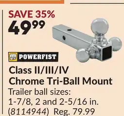 Princess Auto Class II/III/IV Chrome Tri-Ball Mount offer