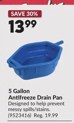 Princess Auto 5 Gallon Antifreeze Drain Pan offer