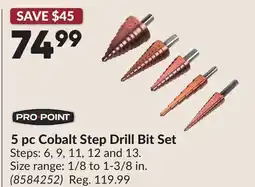 Princess Auto 5 pc Cobalt Step Drill Bit Set offer