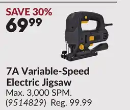 Princess Auto 7A Variable-Speed Electric Jigsaw offer