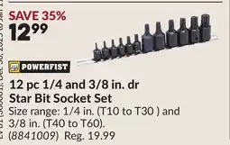 Princess Auto 12 pc 1/4 and 3/8 in. dr Star Bit Socket Set offer