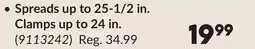 Princess Auto Spreads up to 25-1/2 in. Clamps up to 24 in offer
