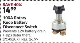 Princess Auto 100A Rotary Knob Battery Disconnect Switch offer
