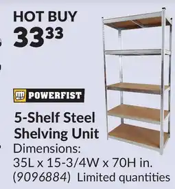 Princess Auto 5-Shelf Steel Shelving Unit offer