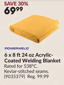 Princess Auto 6 x 8 ft 24 oz Acrylic-Coated Welding Blanket offer