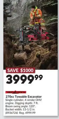 Princess Auto 270cc Towable Excavator offer