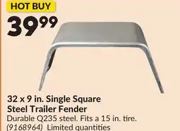 Princess Auto 32 x 9 in. Single Square Steel Trailer Fender offer