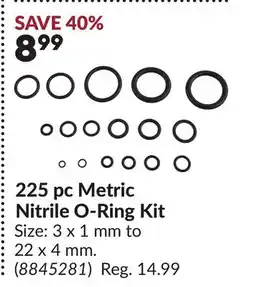 Princess Auto 225 pc Metric Nitrile O-Ring Kit offer