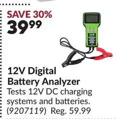 Princess Auto 12V Digital Battery Analyzer offer