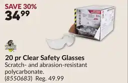 Princess Auto 20 pr Clear Safety Glasses offer