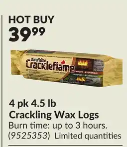 Princess Auto 4 pk 4.5 lb Crackling Wax Logs offer