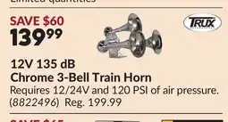 Princess Auto 12V 135 dB Chrome 3-Bell Train Horn offer