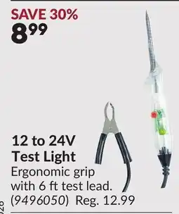 Princess Auto 12 to 24V Test Light offer