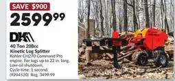 Princess Auto 40 Ton 208cc Kinetic Log Splitter offer