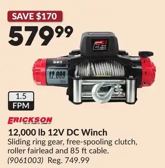 Princess Auto 12,000 lb 12V DC Winch offer