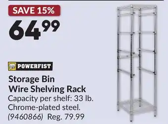 Princess Auto Storage Bin Wire Shelving Rack offer