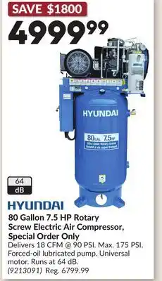 Princess Auto 80 Gallon 7.5 HP Rotary Screw Electric Air Compressor offer