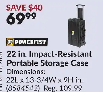 Princess Auto 22 in. Impact-Resistant Portable Storage Case offer