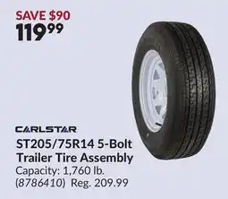 Princess Auto ST205/75R14 5-Bolt Trailer Tire Assembly offer