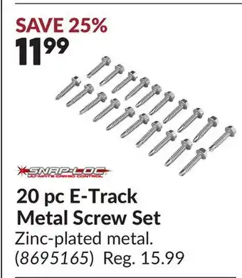 Princess Auto 20 pc E-Track Metal Screw Set offer