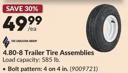 Princess Auto 4.80-8 Trailer Tire Assemblies offer