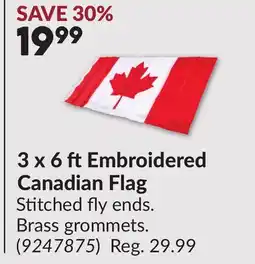 Princess Auto 3 x 6 ftEmbroidered Canadian Flag offer