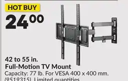 Princess Auto 42 to 55 in. Full-Motion TV Mount offer