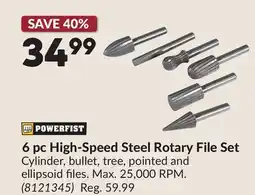 Princess Auto 6 pc High-Speed Steel Rotary File Set offer