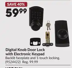 Princess Auto Digital Knob Door Lock with Electronic Keypad offer