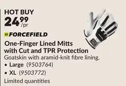Princess Auto One-Finger Lined Mitts with Cut and TPR Protection offer