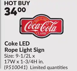 Princess Auto Coke LED Rope Light Sign offer
