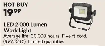 Princess Auto LED 2,000 Lumen Work Light offer