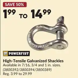 Princess Auto High-Tensile Galvanized Shackles offer
