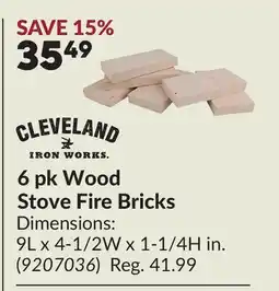 Princess Auto 6 pk Wood Stove Fire Bricks offer