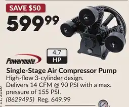 Princess Auto Single-Stage Air Compressor Pump offer