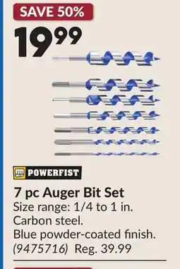 Princess Auto 7 pc Auger Bit Set offer