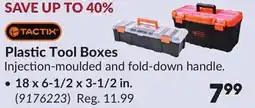Princess Auto 18 x 6-1/2 x 3-1/2 in. Plastic Tool Boxes offer