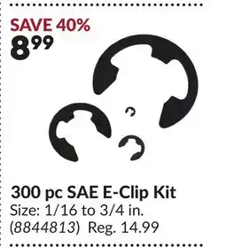 Princess Auto 300 pc SAE E-Clip Kit offer