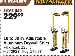 Princess Auto 18 to 30 in. Adjustable Aluminum Drywall Stilts offer
