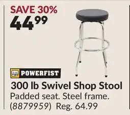 Princess Auto 300 lb Swivel Shop Stool offer