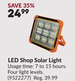 Princess Auto LED Shop Solar Light offer