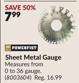 Princess Auto Sheet Metal Gauge offer
