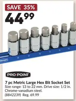 Princess Auto 7 pc Metric Large Hex Bit Socket Set offer