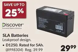 Princess Auto SLA Batteries D1250. Rated for 5Ah offer