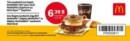 McDonald's Any Bagel sandwich, Egg BLT McMuffin , Mighty McMuffin or Mighty McGriddles sandwich Meal Deal offer