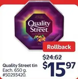Walmart Quality Street tin offer