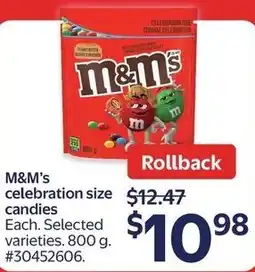 Walmart M&M's celebration candies offer