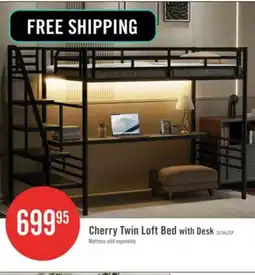 The Brick Cherry Twin Loft Bed with Desk offer