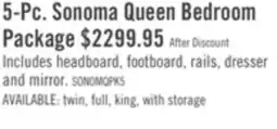The Brick Sonoma 5pc Bedroom Set with Bed, Dresser & Mirror, Mango Brown - Queen Size offer